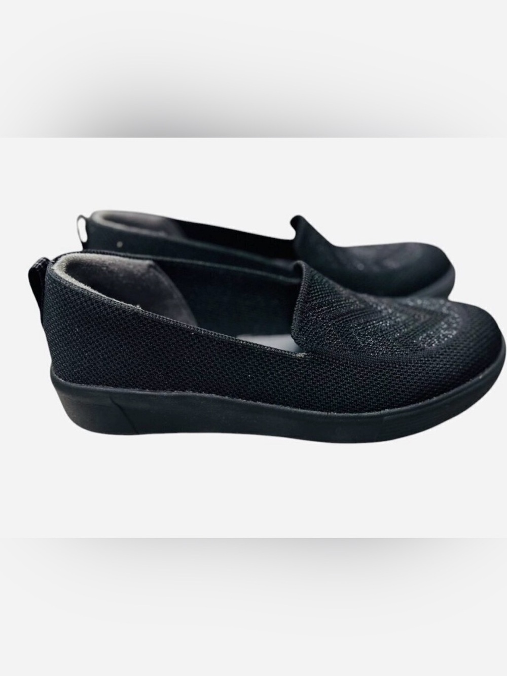 BZees March on Moc Slip-on Loafer Black Women's Size 6.5 Comfy Lightweight